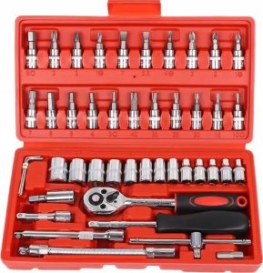 LeanToys Zestaw Kluczy Nasadowych 1/4" - 46 Elementów w Walizce LEAN Toys 3