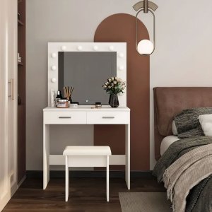 ModernHome Duża nowoczesna toaletka kosmetyczna lustro oświetlenie 2