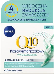 Nivea Q10 Przeciwzmarszczkowy ekstra lekki krem wygładzający do skóry mieszanej na dzień SPF 15 50ml 1