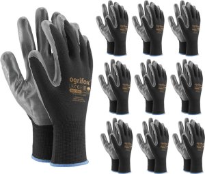 Ogrifox Rękawice robocze / Czarne / OX-NITRICAR_BS - 10 Par (10 - XL) 1