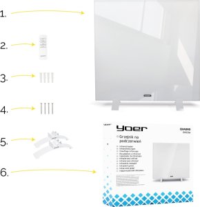 Grzejnik Yoer GRZEJNIK Elektryczny na podczerwień PROMIENNIK 400W +WiFi - Quadro IRH03W 14