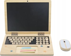 Drewniany laptop z myszką, tablicą do pisania, układanie literek dla dziecka | Bezpieczne zakupy! Szybka wysyłka! oryginalne, zaplombowane pudełko! 1