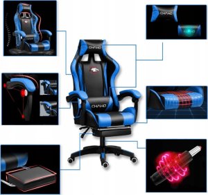 Fotel Pako Fotel Gamingowy Czarno-Niebieski PAKO MAT-T-052 6