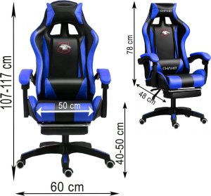 Fotel Pako Fotel Gamingowy Czarno-Niebieski PAKO MAT-T-052 7