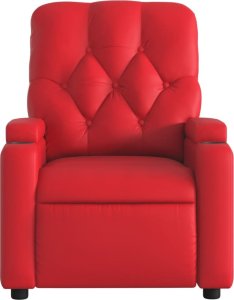 vidaXL Fotel rozkładany, czerwone wino, sztuczna skóra 6