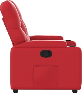 vidaXL Fotel rozkładany, czerwone wino, sztuczna skóra 7