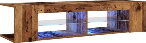 vidaXL Szafka pod TV z oświetleniem LED, stare drewno, 135x39x30 cm 3