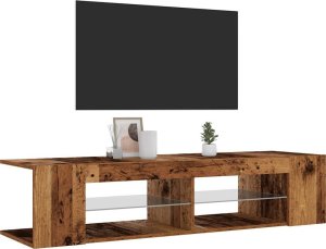 vidaXL Szafka pod TV z oświetleniem LED, stare drewno, 135x39x30 cm 5