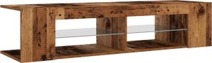 vidaXL Szafka pod TV z oświetleniem LED, stare drewno, 135x39x30 cm 6
