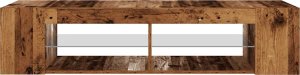 vidaXL Szafka pod TV z oświetleniem LED, stare drewno, 135x39x30 cm 7