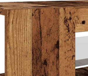 vidaXL Szafka pod TV z oświetleniem LED, stare drewno, 135x39x30 cm 10