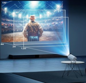 Projektor Heelly PROJEKTOR RZUTNIK ANDROID TV WIFI FULL HD PRZENOŚNY SMART GŁOŚNIK OBROTOWY 3