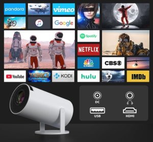 Projektor Heelly PROJEKTOR RZUTNIK ANDROID TV WIFI FULL HD PRZENOŚNY SMART GŁOŚNIK OBROTOWY 4