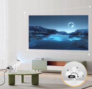 Projektor Heelly PROJEKTOR RZUTNIK ANDROID TV WIFI FULL HD PRZENOŚNY SMART GŁOŚNIK OBROTOWY 6