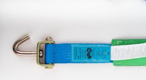 Tekson Pas Zabezpieczający 3,5m/50mm/4t Lohr 3-Punktowy Niebieski, 350 Dan, Z Hakiem Obrotowym, Zielona Tuba 2