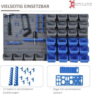 Pako Tablica Ścienna Z Pojemnikami Niebiesko-Szara 44 Elementy 5