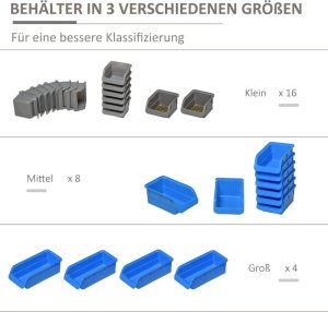 Pako Tablica Ścienna Z Pojemnikami Niebiesko-Szara 44 Elementy 6