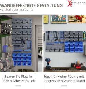 Pako Tablica Ścienna Z Pojemnikami Niebiesko-Szara 44 Elementy 7