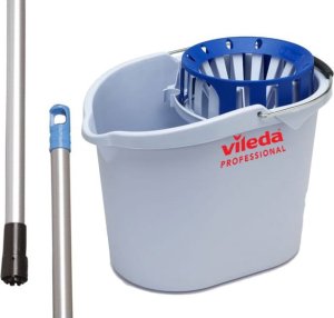Mop Vileda Zestaw Supermop: wiadro z wyciskaczem + kij + wkład antybakteryjny 12