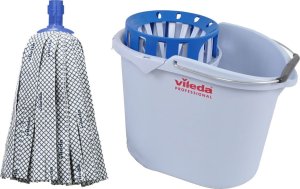 Mop Vileda Zestaw Supermop: wiadro z wyciskaczem + kij + wkład antybakteryjny 4
