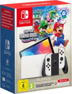 Nintendo Switch OLED White + Super Mario Bros Wonder + 12 miesięcy NSO (NSH086) 3