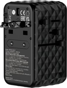 Verbatim Adapter podróżny Verbatim Charge 'n' Travel GaN III globalny 4xUSB-C PD 3.0 QC 4+ 70W, 1xUSB-A QC 4+ 60W 5