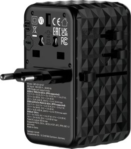 Verbatim Adapter podróżny Verbatim Charge 'n' Travel GaN III globalny 4xUSB-C PD 3.0 QC 4+ 70W, 1xUSB-A QC 4+ 60W 6