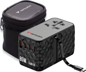 Verbatim Adapter podróżny Verbatim Charge 'n' Travel GaN III globalny 4xUSB-C PD 3.0 QC 4+ 70W, 1xUSB-A QC 4+ 60W 10