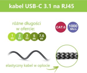 Kabel USB Techly USB-C - RJ-45 3 m Czarny (ICOC U3C-RJ45-030) 5