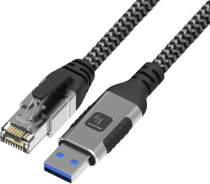 Techly Kabel sieciowy USB-A na Gigabit Ethernet RJ45 1m 1