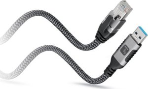 Techly Kabel sieciowy USB-A na Gigabit Ethernet RJ45 1m 3