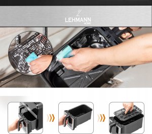 Frytkownica beztłuszczowa Lehmann FRYTKOWNICA BEZTŁUSZCZOWA PODWÓJNA FRYTOWNICA 9L AIRFRYER 2X SZUFLADY WiFi 12