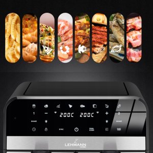 Frytkownica beztłuszczowa Lehmann FRYTKOWNICA BEZTŁUSZCZOWA PODWÓJNA FRYTOWNICA 9L AIRFRYER 2X SZUFLADY WiFi 13