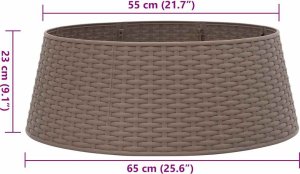 vidaXL Osłona pod choinkę, brązowa, 65x23 cm, plastikowa 9