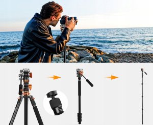Statyw Kf Statyw Fotograficzny Monopod Video 240cm + Głowica Olejowa FH-03 / K&F T254A7 / K09.137 9