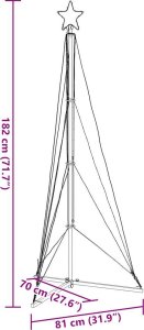 Lampki choinkowe vidaXL Lampki choinkowe, 363 ciepłych białych LED, 182 cm 11