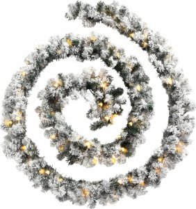 vidaXL Świąteczna girlanda z lampkami LED, zielona, 10 m, PVC 3