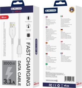 Kabel USB Jellico KDS-32 Micro USB 3.1A 2m Biały 3
