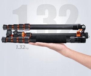 Statyw Kf Statyw Z Włókna Węglowego 172cm 10kg + Monopod / K&f / D255c4+bh-28l / Kf09.093v2 5