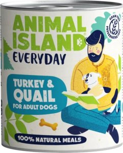 Animal Island ANIMAL ISLAND Indyk i przepiórka - Karma mokra dla psów - 800g 1