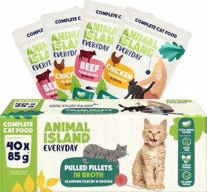 Animal Island ANIMAL ISLAND Wołowina / Kurczak w filecie MIX - Karma mokra dla kotów - 40x85g 2