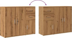 vidaXL Szafka, dąb artisan, 91x29,5x75 cm 8