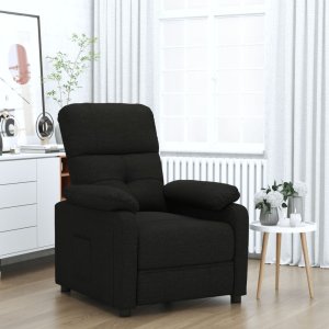 vidaXL vidaXL Fotel rozkładany, czarny, obity tkaniną 1
