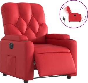 vidaXL Elektryczny fotel rozkładany, czerwony, obity sztuczną skórą 2