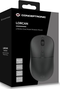 Mysz Conceptronic Conceptronic LORCAN04B myszka Biuro Oburęczny RF Wireless + Bluetooth Optyczny 1600 DPI 8