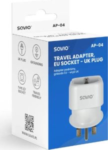 Savio Adapter podróżny AP-04, gniazdo EU – wtyk UK 2