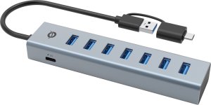 HUB USB Conceptronic Conceptronic HUBBIES21GP huby i koncentratory USB 3.2 Gen 1 (3.1 Gen 1) Type-A 5000 Mbit/s Szary 3