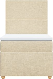 vidaXL Łóżko kontynentalne z materacem, kremowe, tkanina, 90x200 cm 6