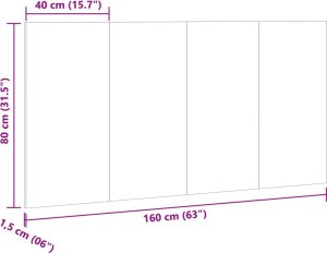 vidaXL Wezgłowie łóżka, stare drewno, 160x1,5x80 cm 7