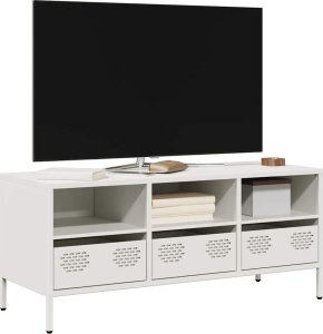vidaXL vidaXL Szafka RTV, biała, 101,5x39x43,5 cm, stal walcowana na zimno 1
